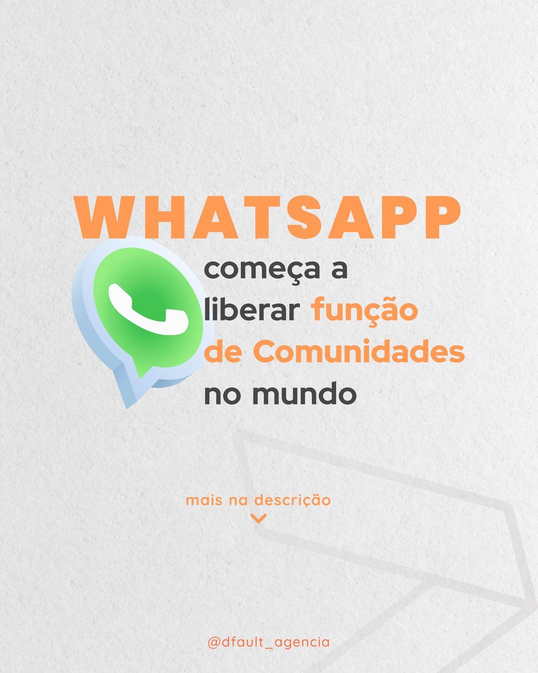 Noticia do Dia 📰
Na quinta-feira (03/11), a empresa Meta informou que o WhatsApp está lançando oficialmente o recurso "Comunidades", com o intuito de organizar grupos com mais de mil usuários cada e outras funcionalidades, como enquetes.No Brasil a ferramenta chegará apenas em 2023.O que é o WhatsApp Comunidades?O "Comunidades" irá reunir vários grupos de conversas sob guarda-chuvas maiores, onde os administradores poderão enviar alertas para a comunidade composta por milhares de pessoas. O recurso foi pensado para ser usado, por exemplo, em locais de trabalho ou escolas.O aplicativo agora também permitirá que o grupo tenha até 1.024 usuários, muito acima da restrição anterior de 256 participantes. Os rivais do WhatsApp, incluindo as redes sociais Telegram e Discord, já permitem milhares de membros em grupos de chats.Leia mais em:
www.techtudo.com.br/noticias/2022/11/whatsapp-comeca-a-liberar-funcao-de-comunidades-no-mundo-o-que-se-sabe.ghtml
.
.
.
.
.
.
.
.
.
.
. #agenciadigital #estratégiademarketing #dicasparaempreendedores #agênciademarketing #produtividade #empreendedores #empreendedorismo #dicasdemarketingdigital #socialmedia #dicasdeinstagram #instagramparanegocios #marketingestrategico #publicidadedigital #agenciamarketingdigital #instagramparaempresas
